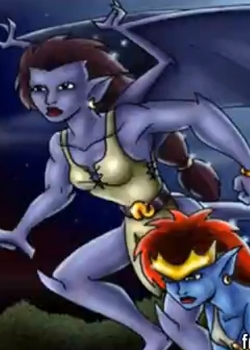 Famous Demona and gargoyles cartoon orgy